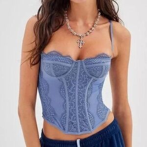 Urban Outfitters Out From Under Modern Love Corset - Blue